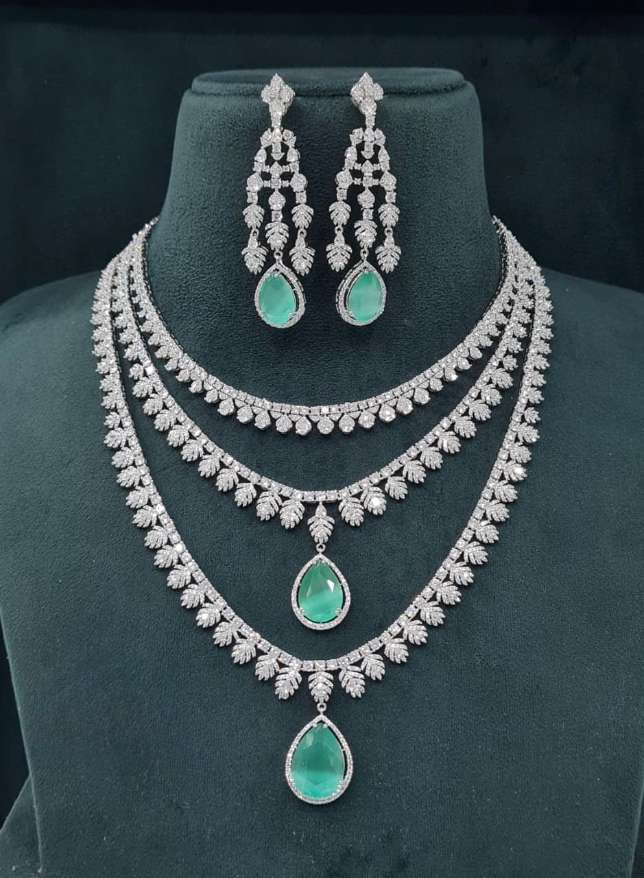 Cz Necklace 06756 - KRISHNA'S SWETA JEWELLERY