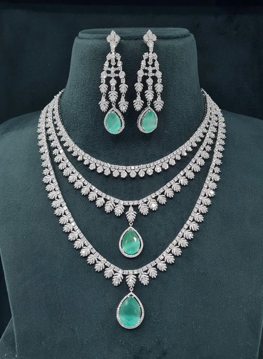 Cz Necklace 06756 - KRISHNA'S SWETA JEWELLERY