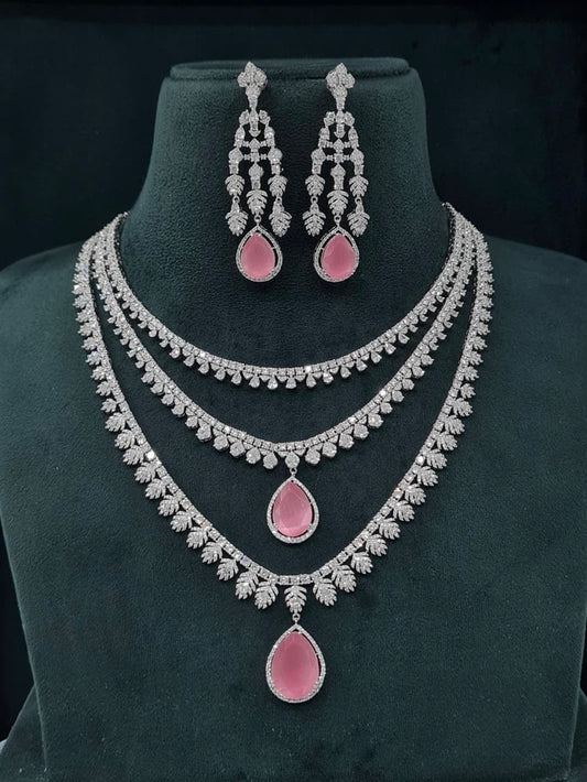 Cz Necklace 06756 - KRISHNA'S SWETA JEWELLERY