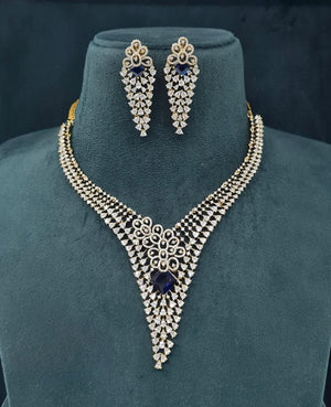 Cz Necklace 06773 - KRISHNA'S SWETA JEWELLERY