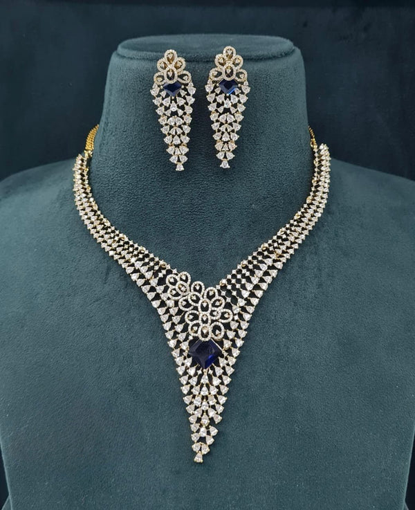 Cz Necklace 06773 - KRISHNA'S SWETA JEWELLERY