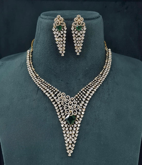 Cz Necklace 06773 - KRISHNA'S SWETA JEWELLERY