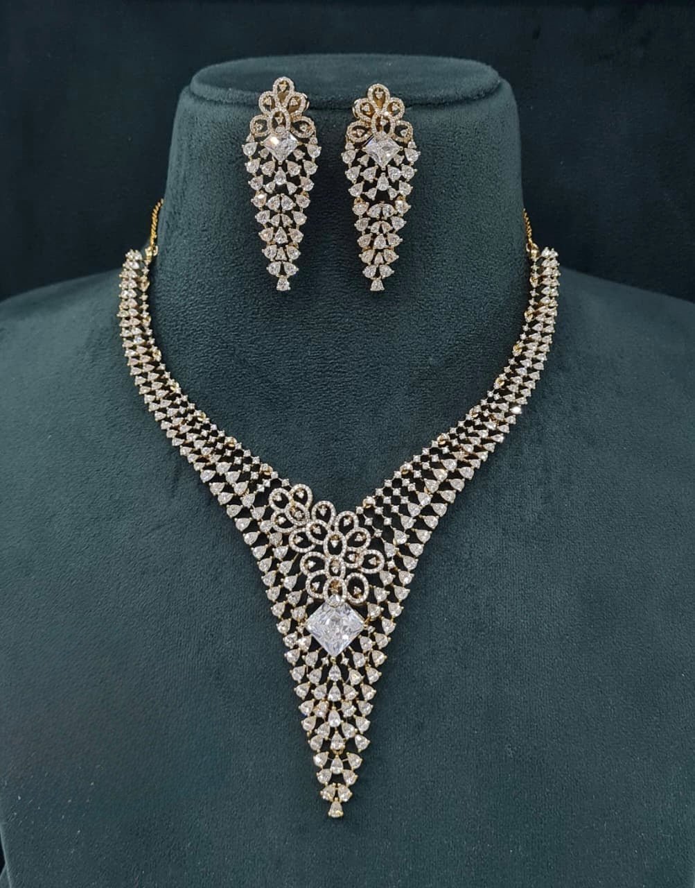 Cz Necklace 06773 - KRISHNA'S SWETA JEWELLERY