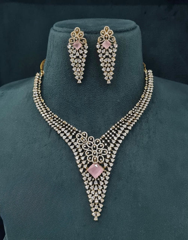 Cz Necklace 06773 - KRISHNA'S SWETA JEWELLERY
