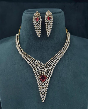 Cz Necklace 06773 - KRISHNA'S SWETA JEWELLERY