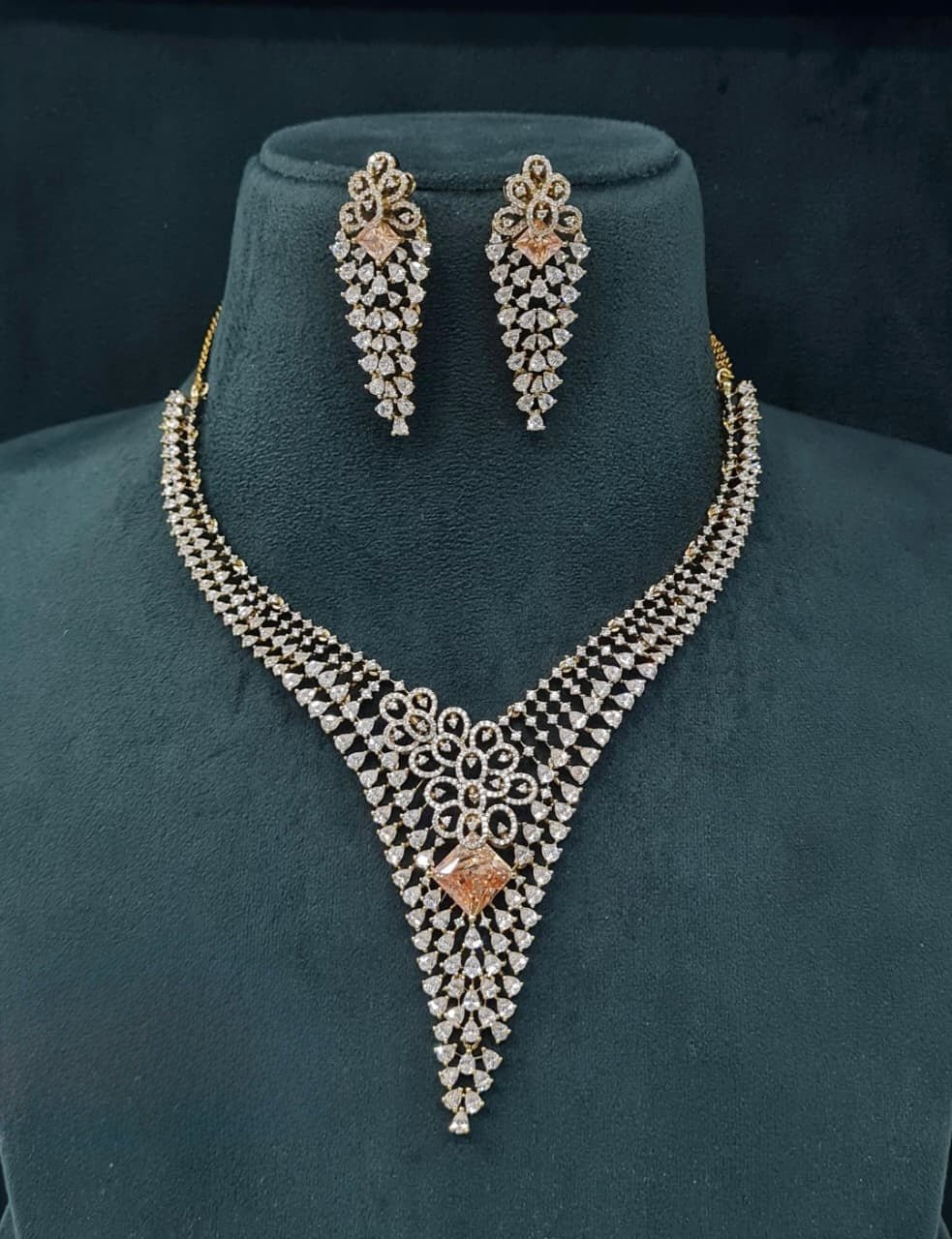 Cz Necklace 06773 - KRISHNA'S SWETA JEWELLERY