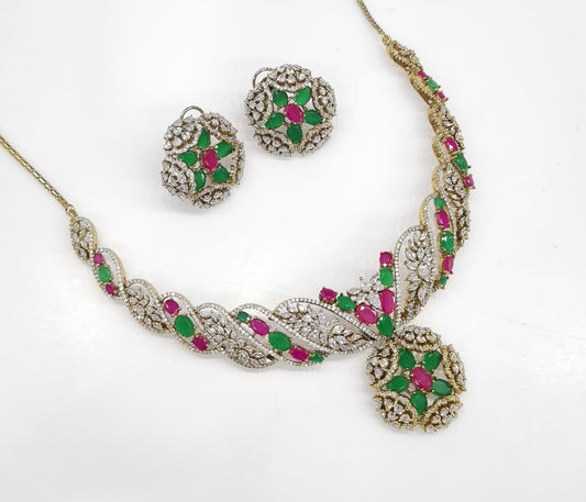 Cz Necklace 06774 - KRISHNA'S SWETA JEWELLERY
