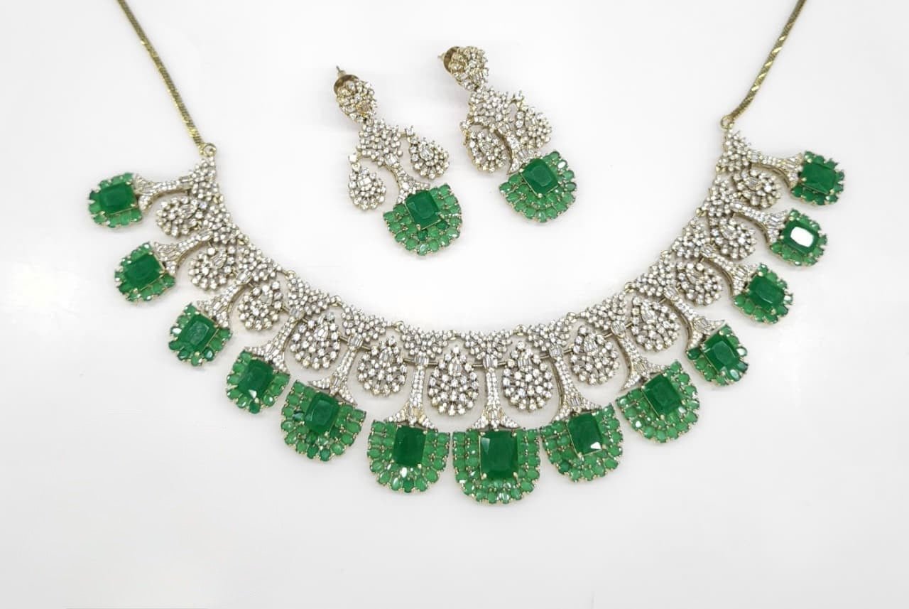 Cz Necklace 06841 - KRISHNA'S SWETA JEWELLERY
