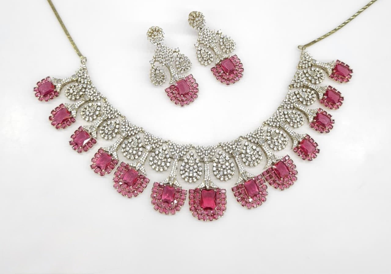 Cz Necklace 06841 - KRISHNA'S SWETA JEWELLERY