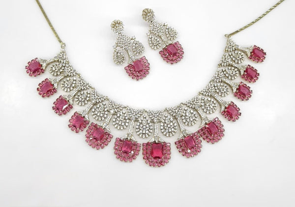 Cz Necklace 06841 - KRISHNA'S SWETA JEWELLERY