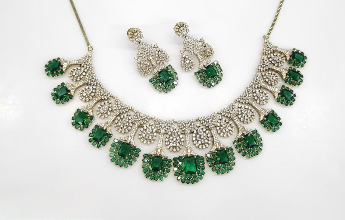 Cz Necklace 06841 - KRISHNA'S SWETA JEWELLERY