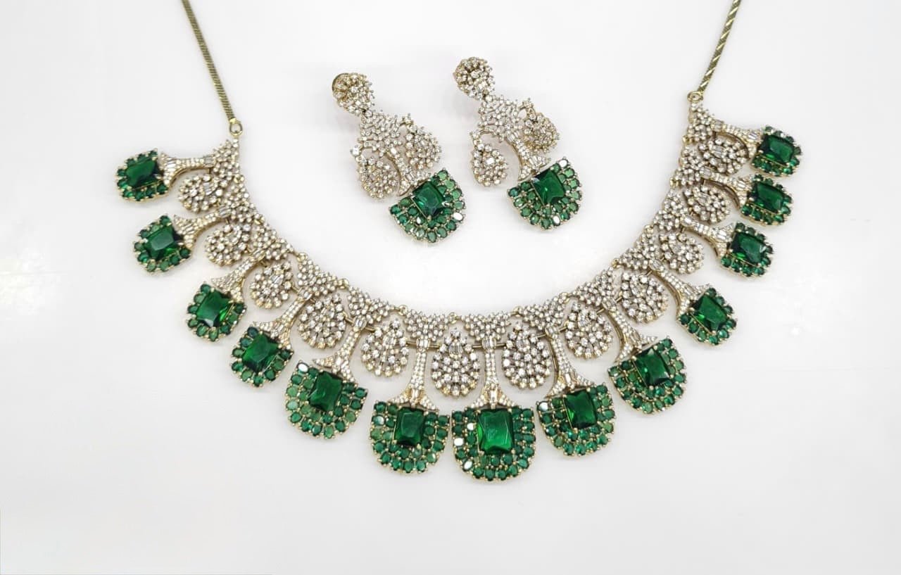 Cz Necklace 06841 - KRISHNA'S SWETA JEWELLERY