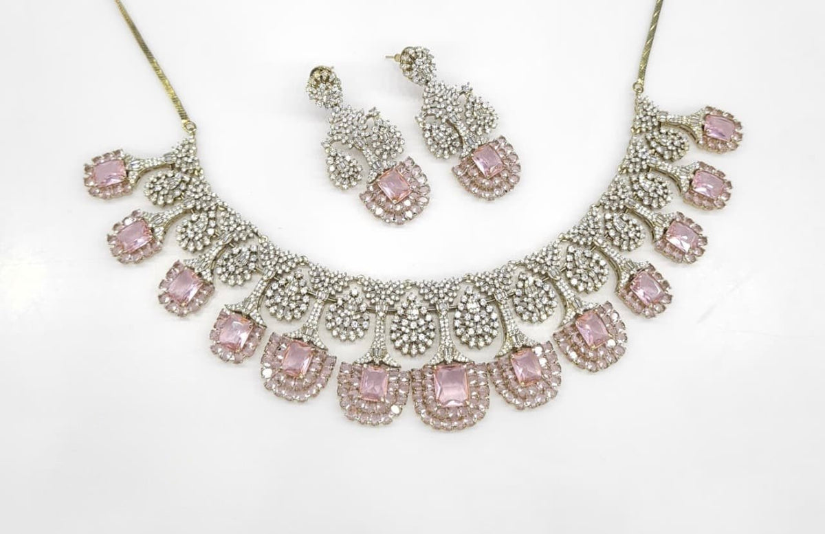 Cz Necklace 06841 - KRISHNA'S SWETA JEWELLERY