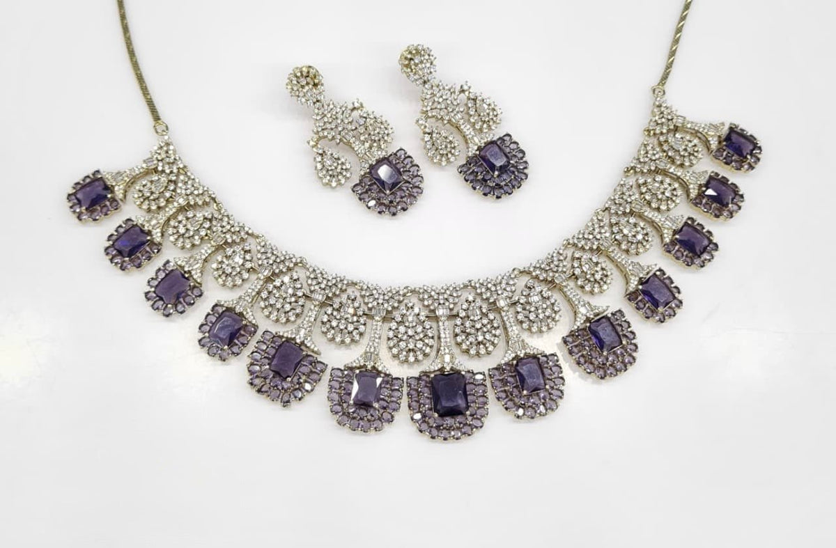 Cz Necklace 06841 - KRISHNA'S SWETA JEWELLERY