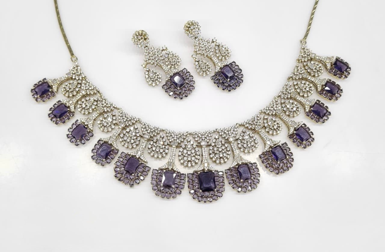 Cz Necklace 06841 - KRISHNA'S SWETA JEWELLERY