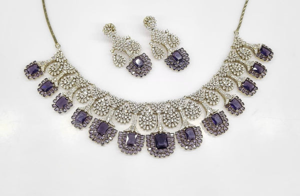 Cz Necklace 06841 - KRISHNA'S SWETA JEWELLERY