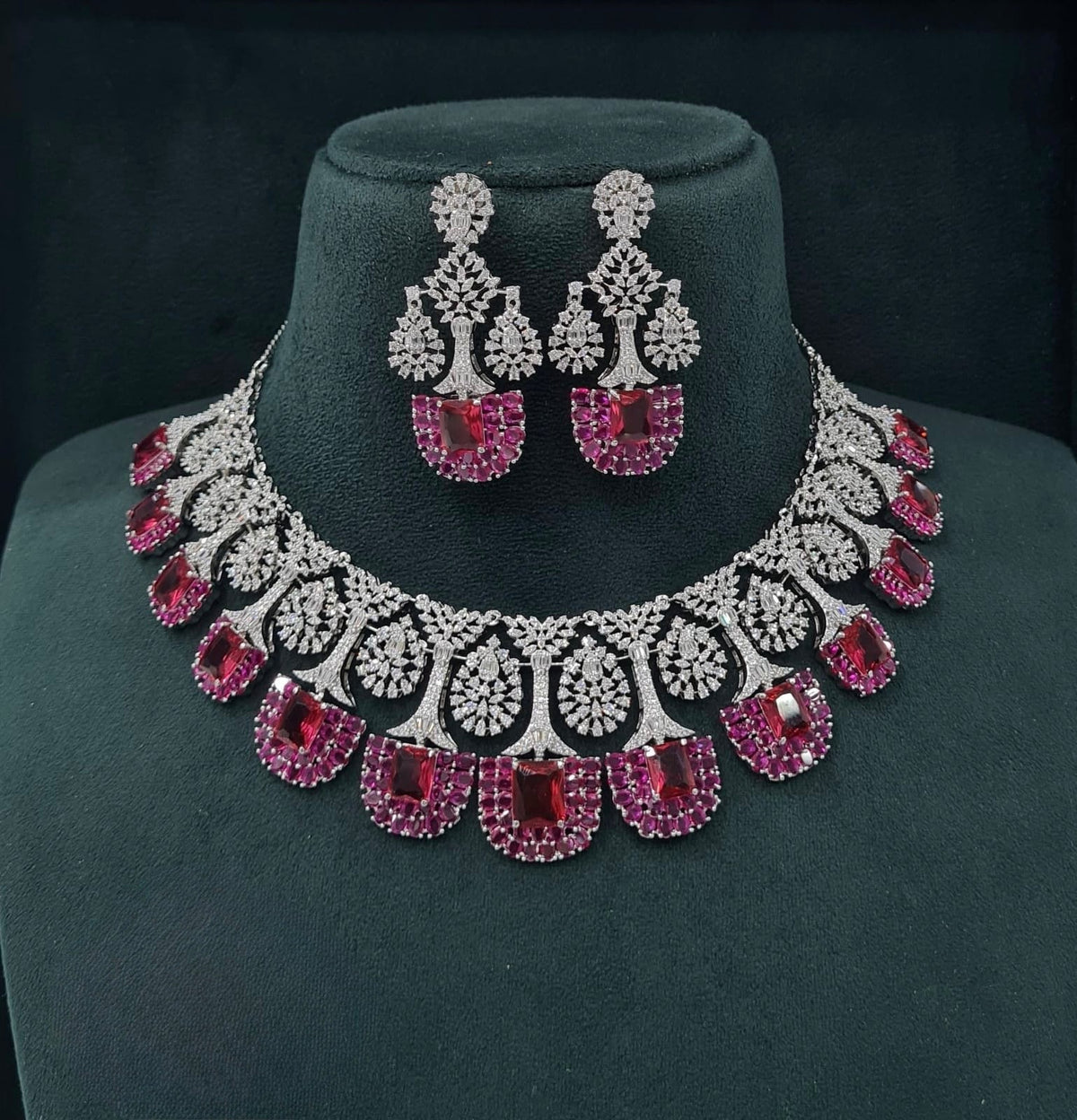 Cz Necklace 06841 - KRISHNA'S SWETA JEWELLERY