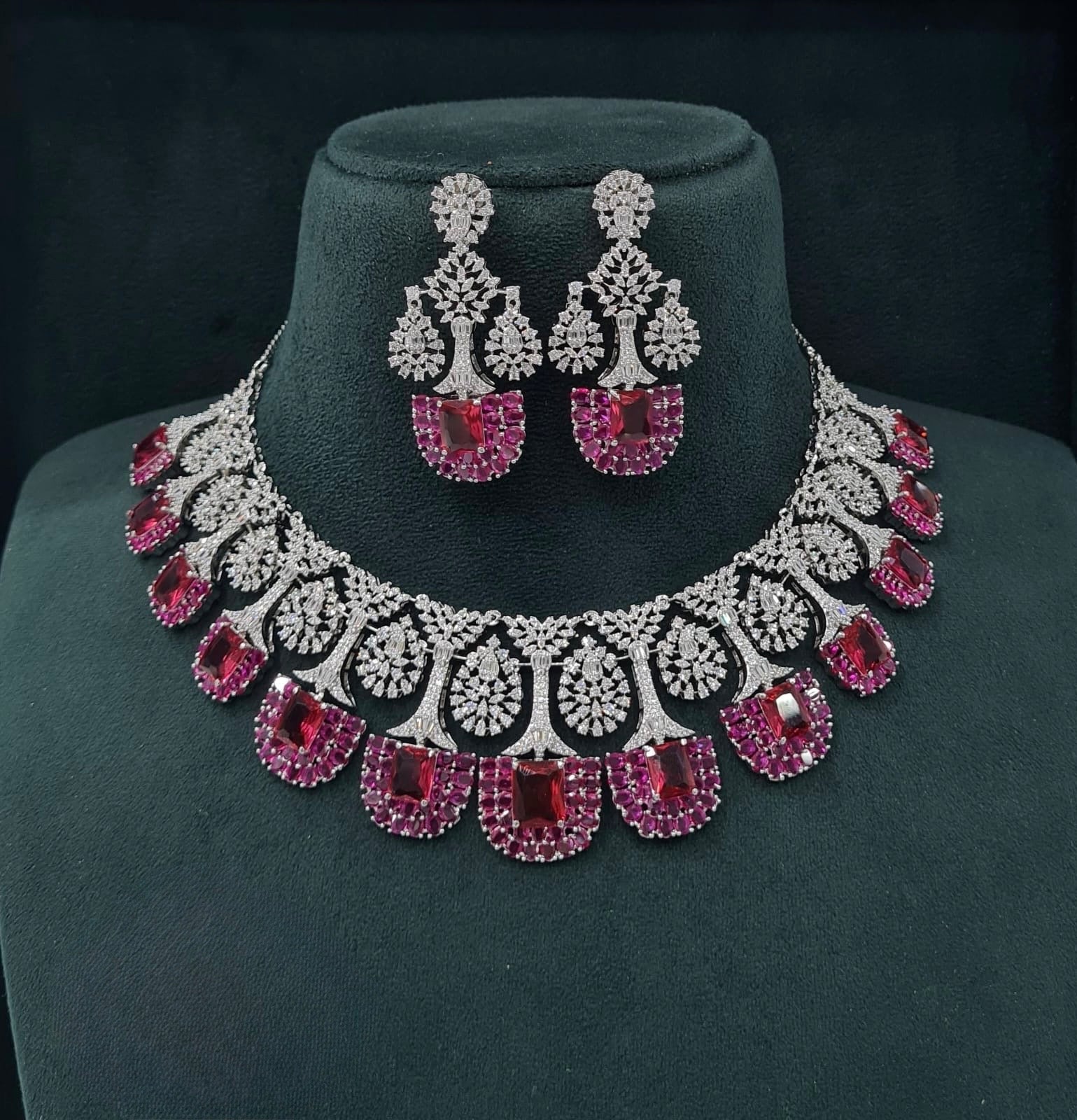 Cz Necklace 06841 - KRISHNA'S SWETA JEWELLERY
