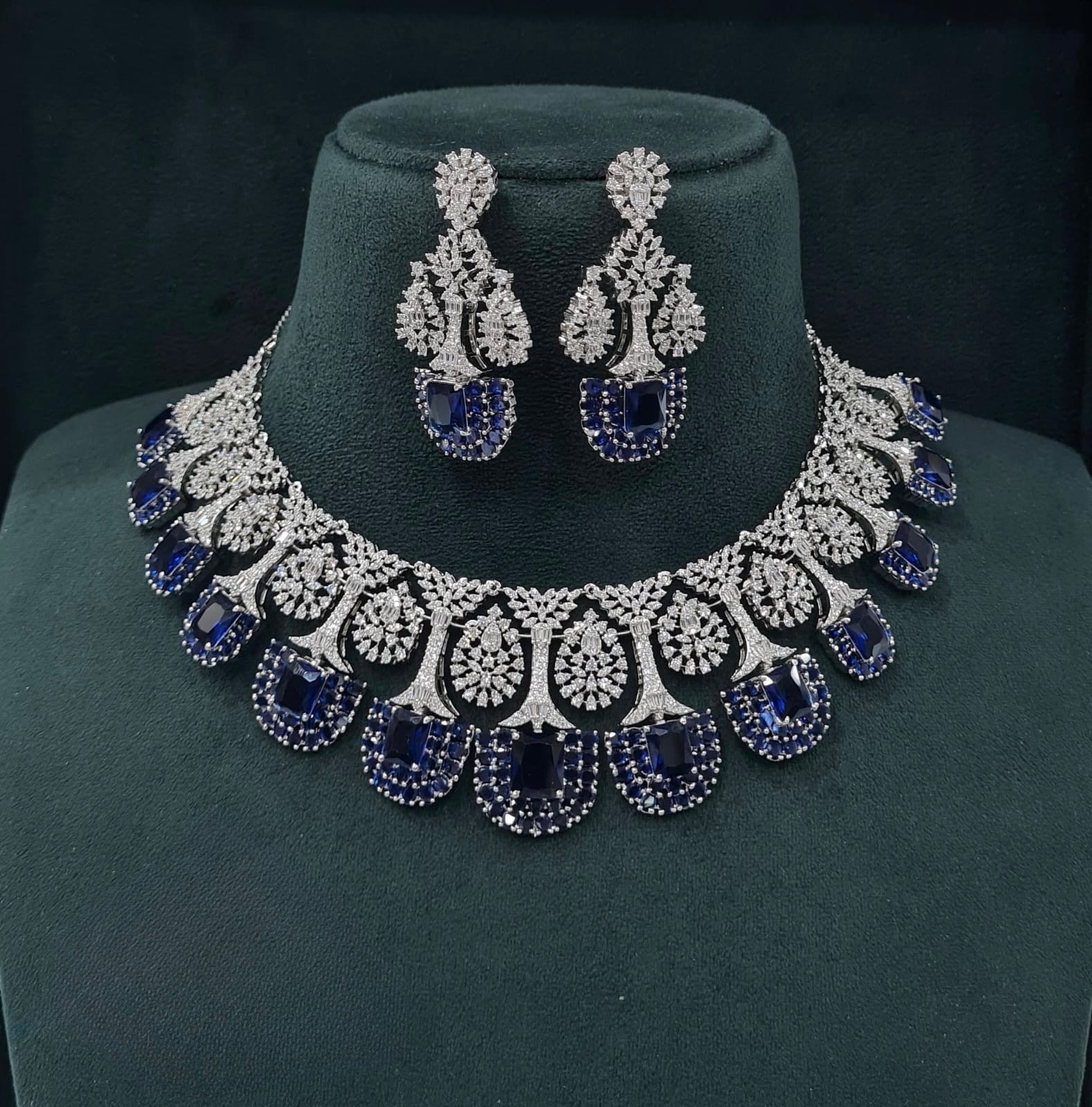 Cz Necklace 06841 - KRISHNA'S SWETA JEWELLERY