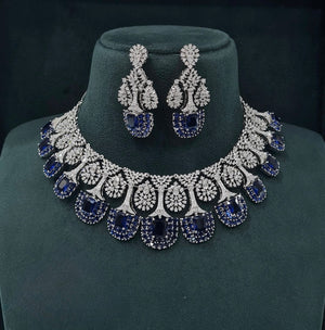 Cz Necklace 06841 - KRISHNA'S SWETA JEWELLERY
