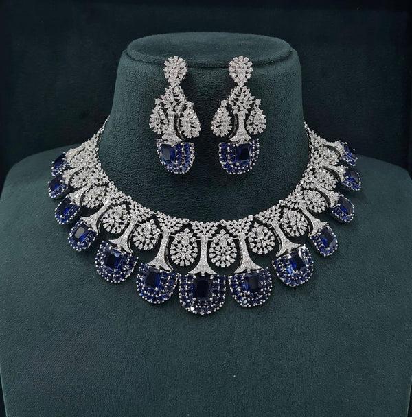 Cz Necklace 06841 - KRISHNA'S SWETA JEWELLERY