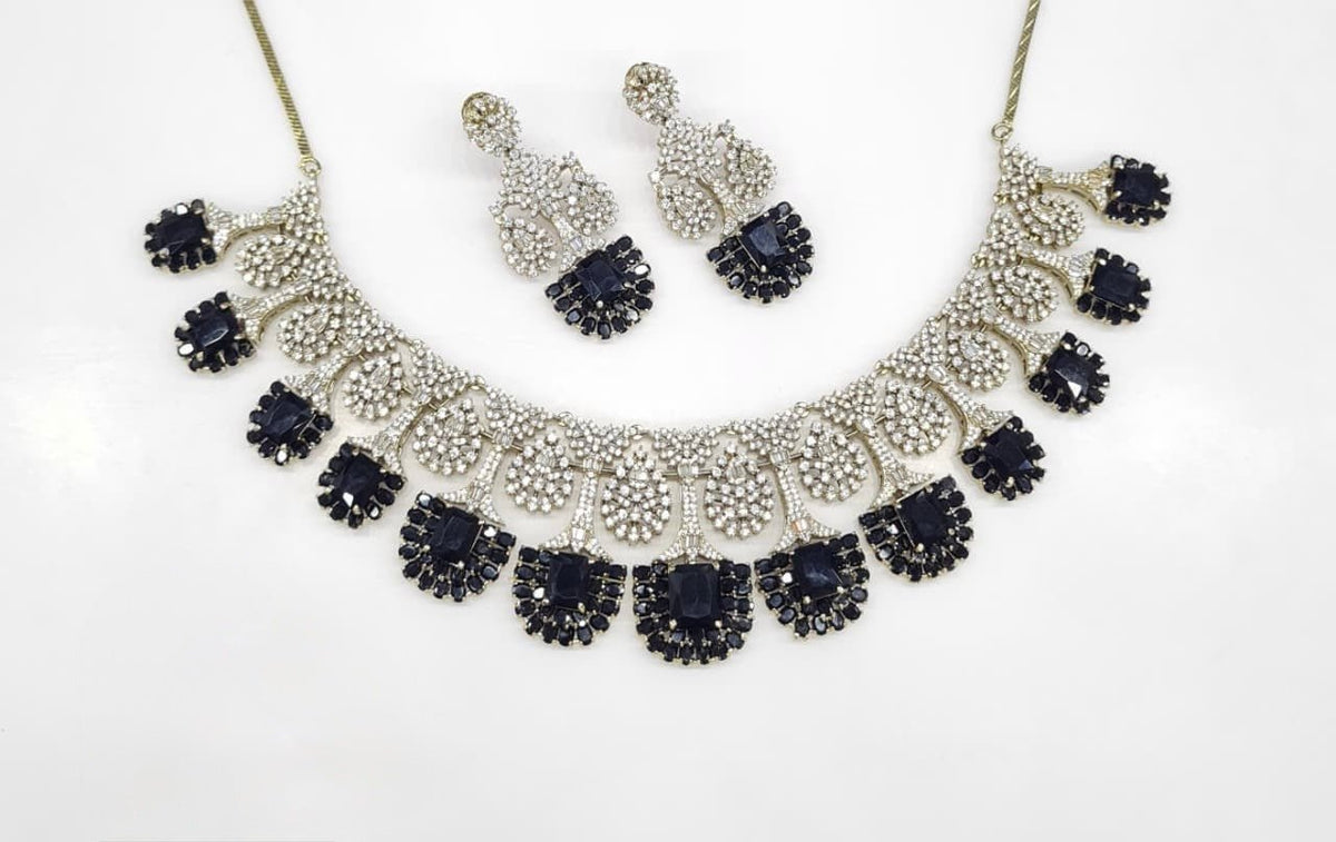 Cz Necklace 06841 - KRISHNA'S SWETA JEWELLERY