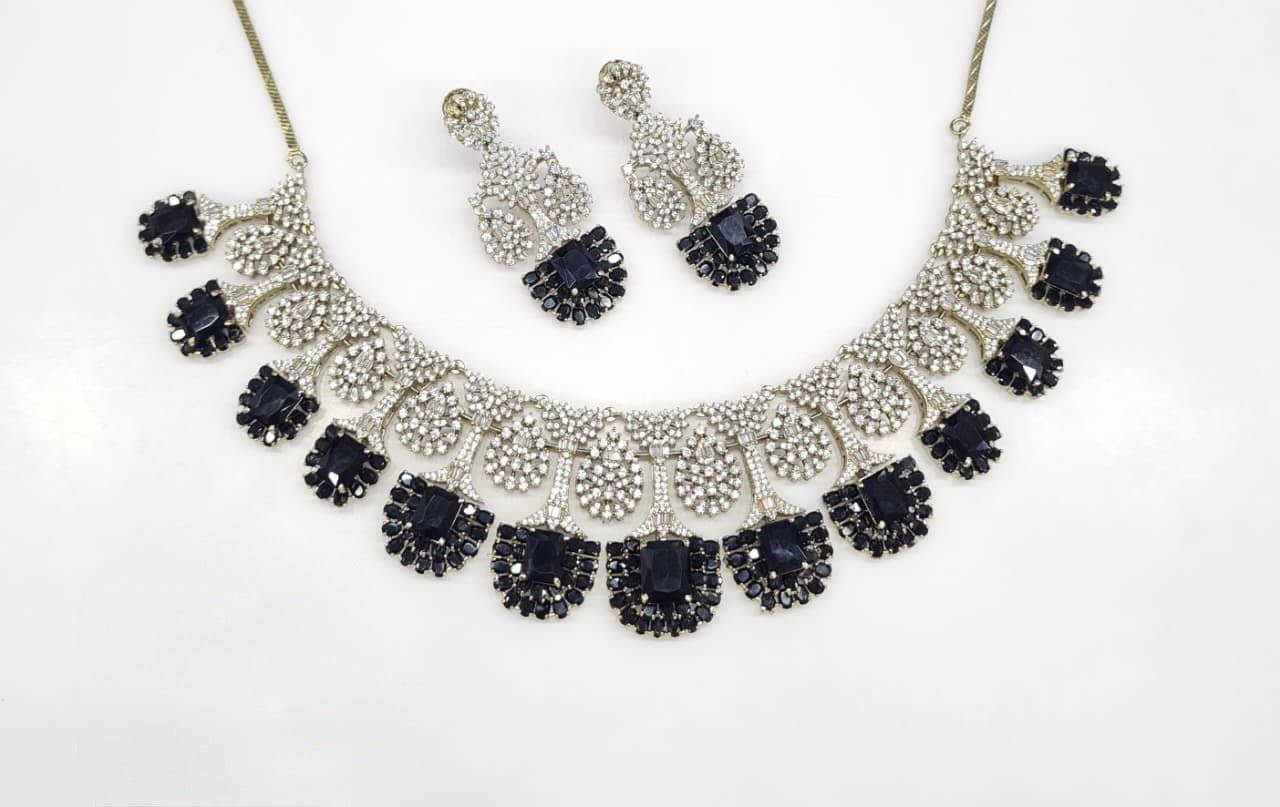Cz Necklace 06841 - KRISHNA'S SWETA JEWELLERY