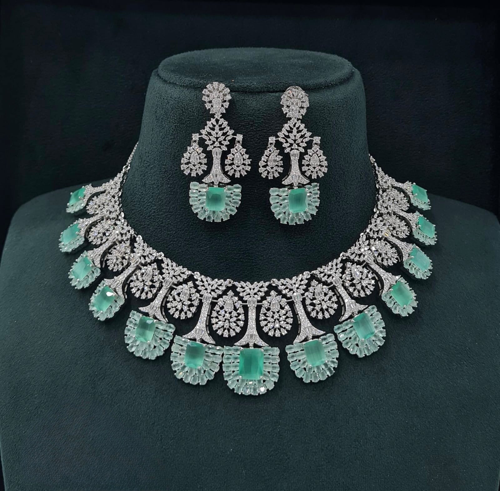Cz Necklace 06841 - KRISHNA'S SWETA JEWELLERY
