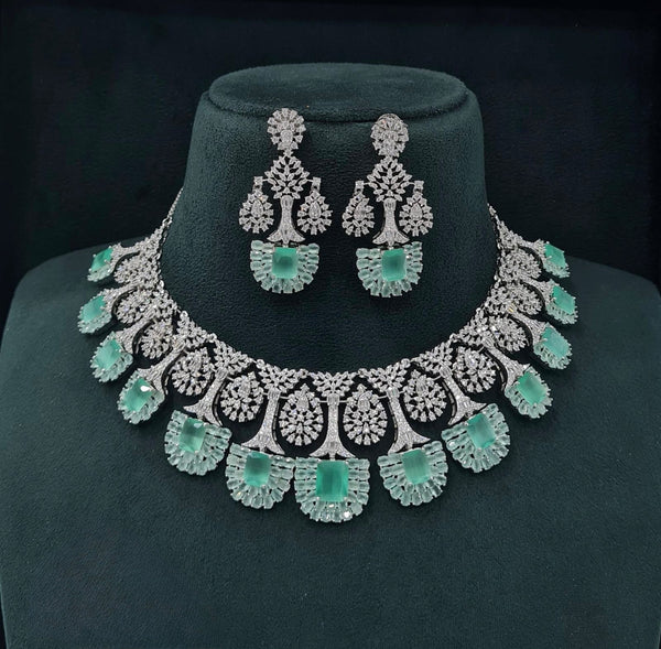 Cz Necklace 06841 - KRISHNA'S SWETA JEWELLERY