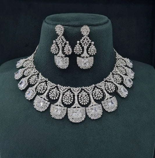 Cz Necklace 06841 - KRISHNA'S SWETA JEWELLERY