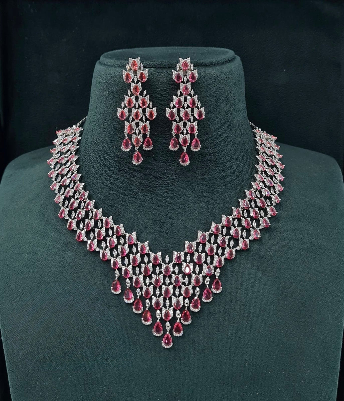Cz Necklace 07243 - KRISHNA'S SWETA JEWELLERY