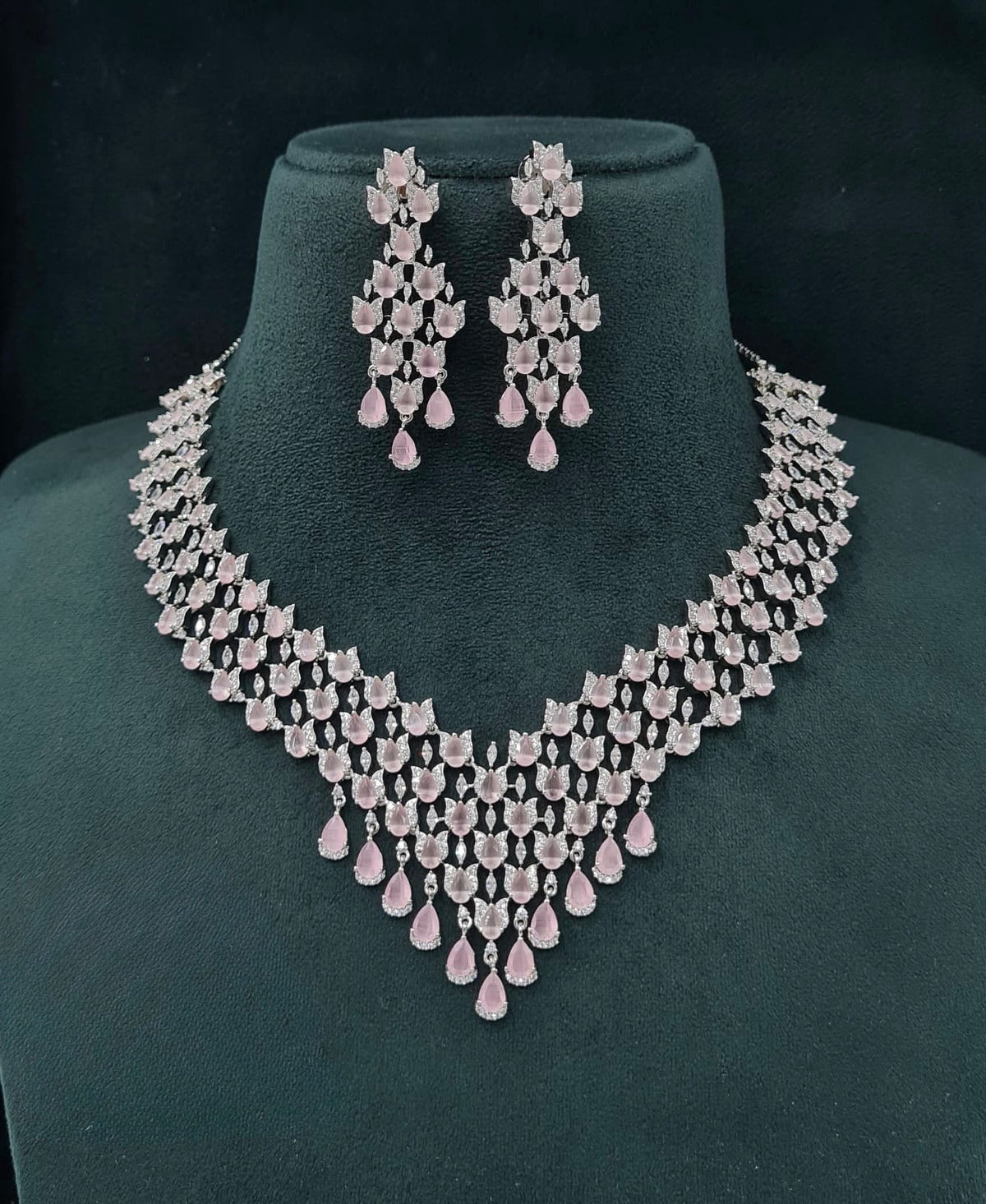 Cz Necklace 07243 - KRISHNA'S SWETA JEWELLERY