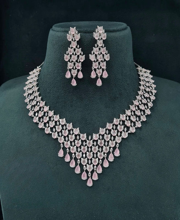 Cz Necklace 07243 - KRISHNA'S SWETA JEWELLERY