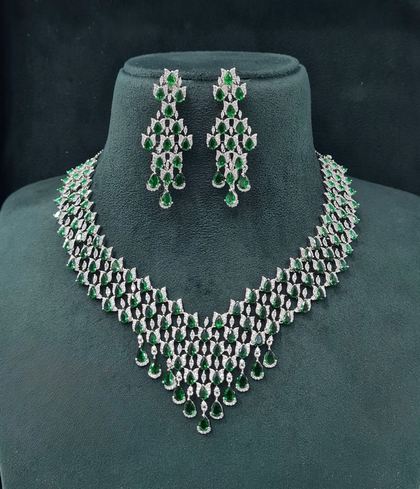 Cz Necklace 07243 - KRISHNA'S SWETA JEWELLERY