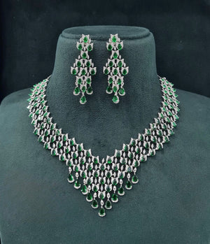 Cz Necklace 07243 - KRISHNA'S SWETA JEWELLERY