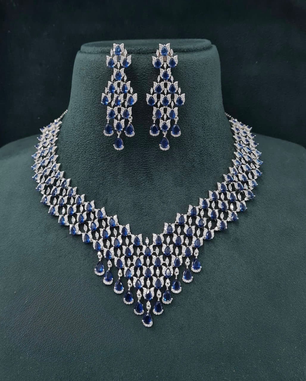 Cz Necklace 07243 - KRISHNA'S SWETA JEWELLERY