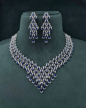 Cz Necklace 07243 - KRISHNA'S SWETA JEWELLERY