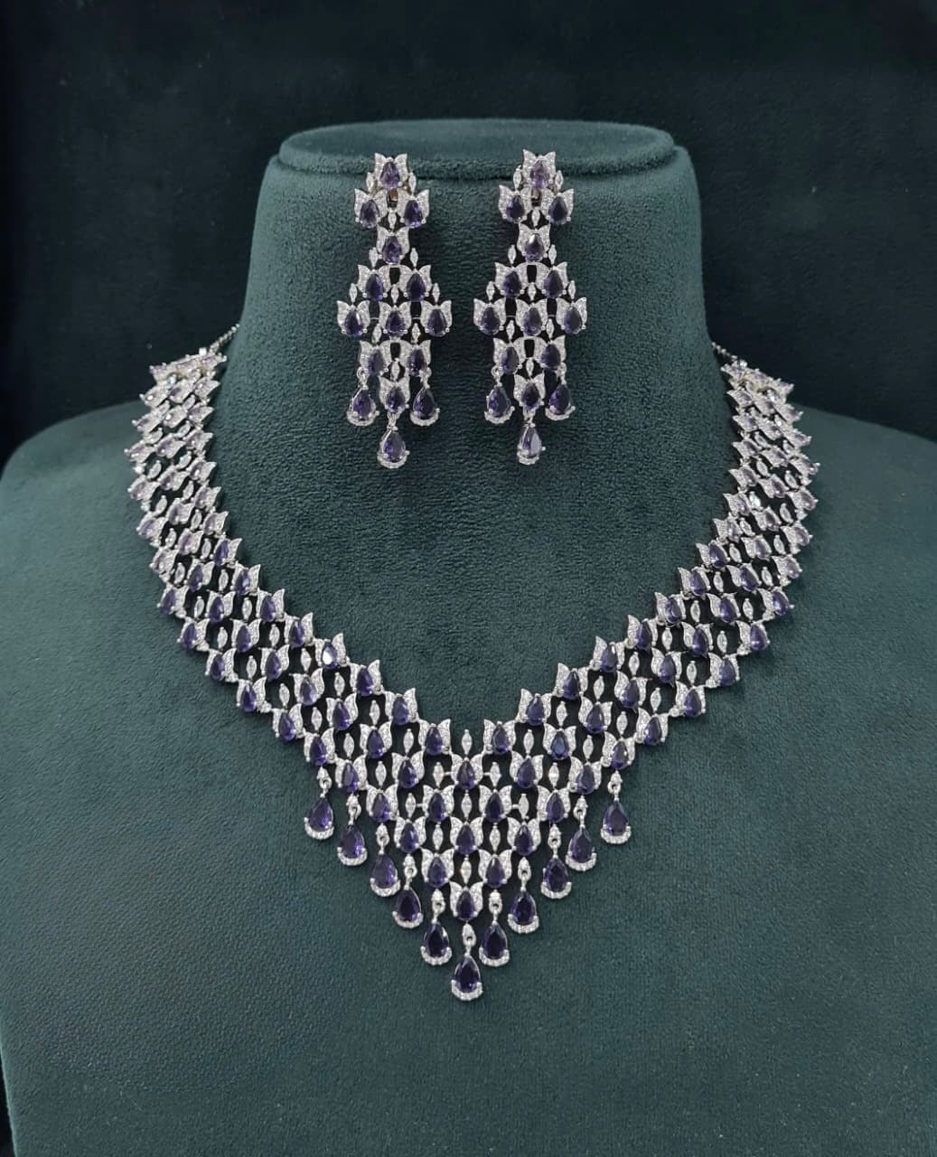 Cz Necklace 07243 - KRISHNA'S SWETA JEWELLERY