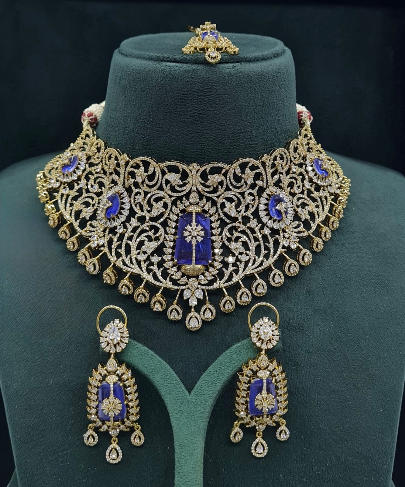 Cz Necklace 07419 - KRISHNA'S SWETA JEWELLERY