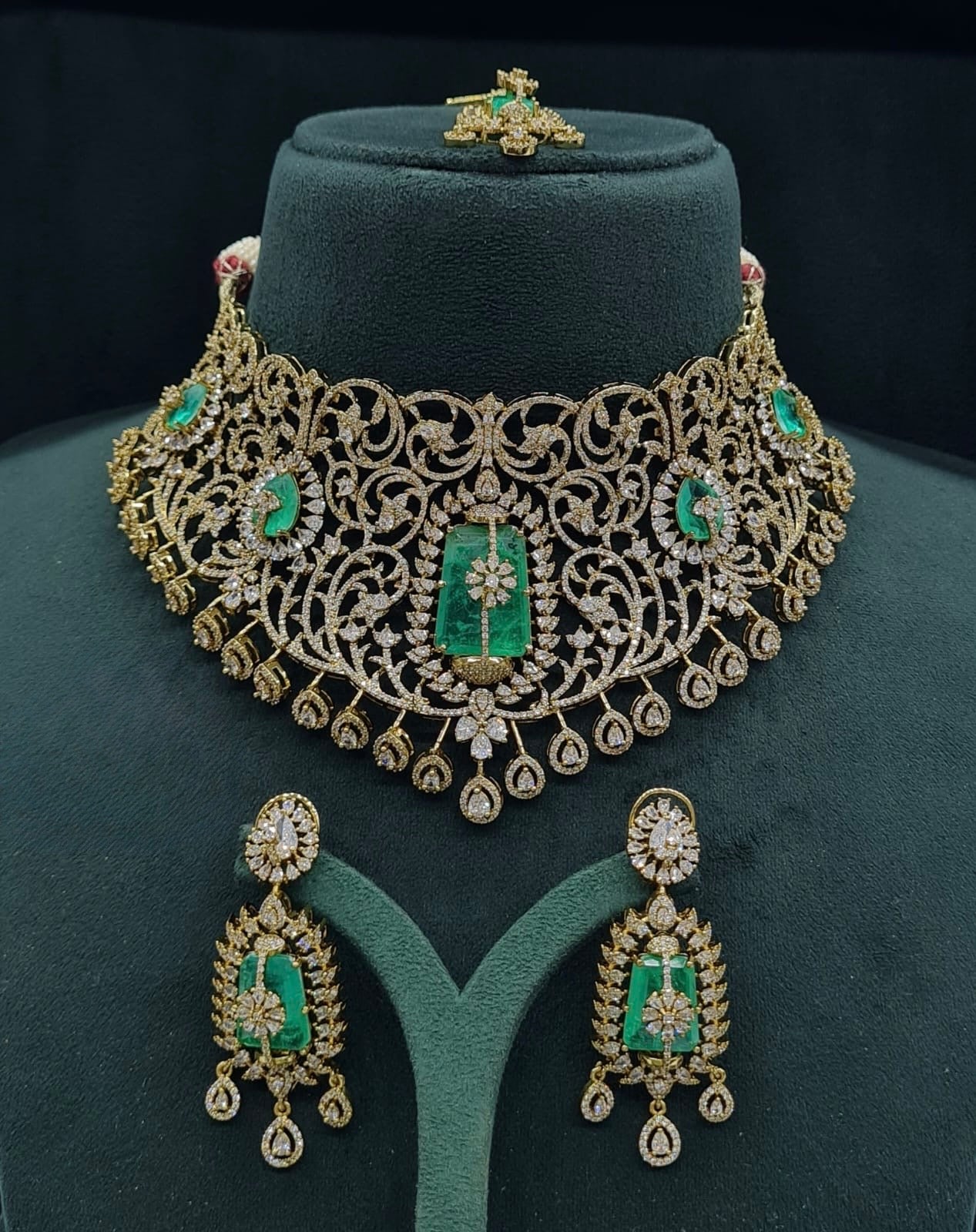 Cz Necklace 07419 - KRISHNA'S SWETA JEWELLERY
