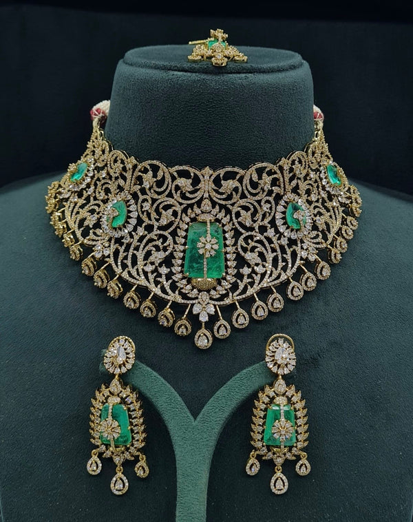 Cz Necklace 07419 - KRISHNA'S SWETA JEWELLERY