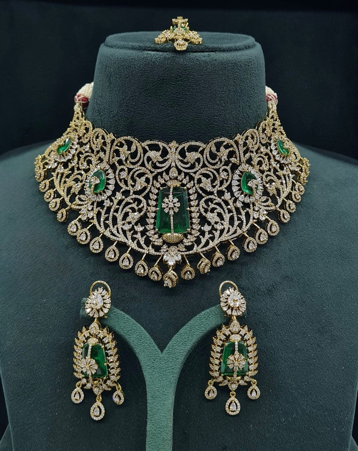 Cz Necklace 07419 - KRISHNA'S SWETA JEWELLERY