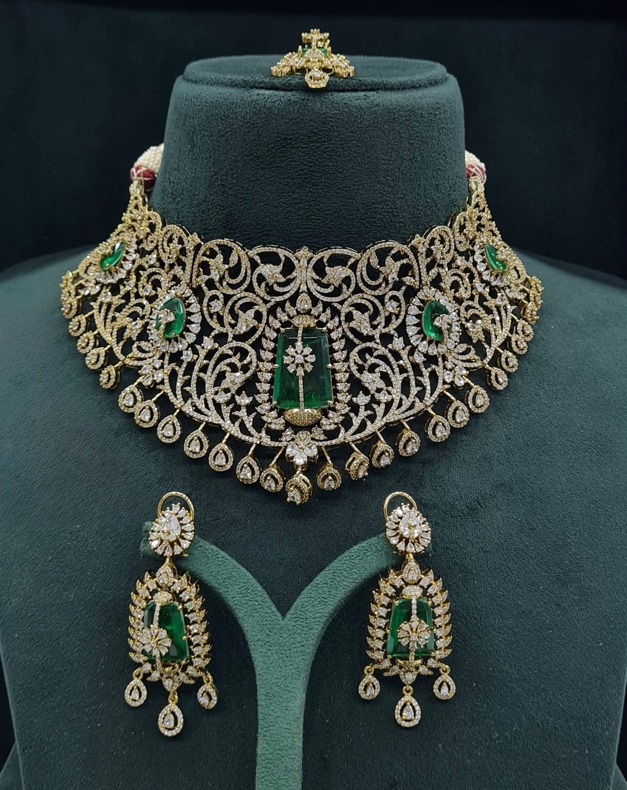 Cz Necklace 07419 - KRISHNA'S SWETA JEWELLERY