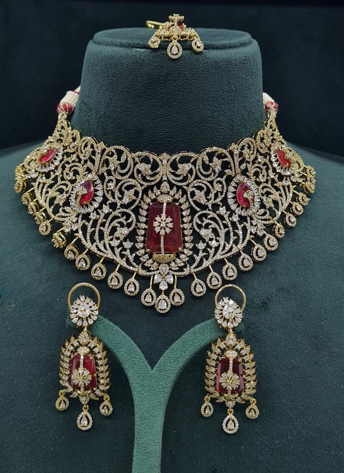 Cz Necklace 07419 - KRISHNA'S SWETA JEWELLERY