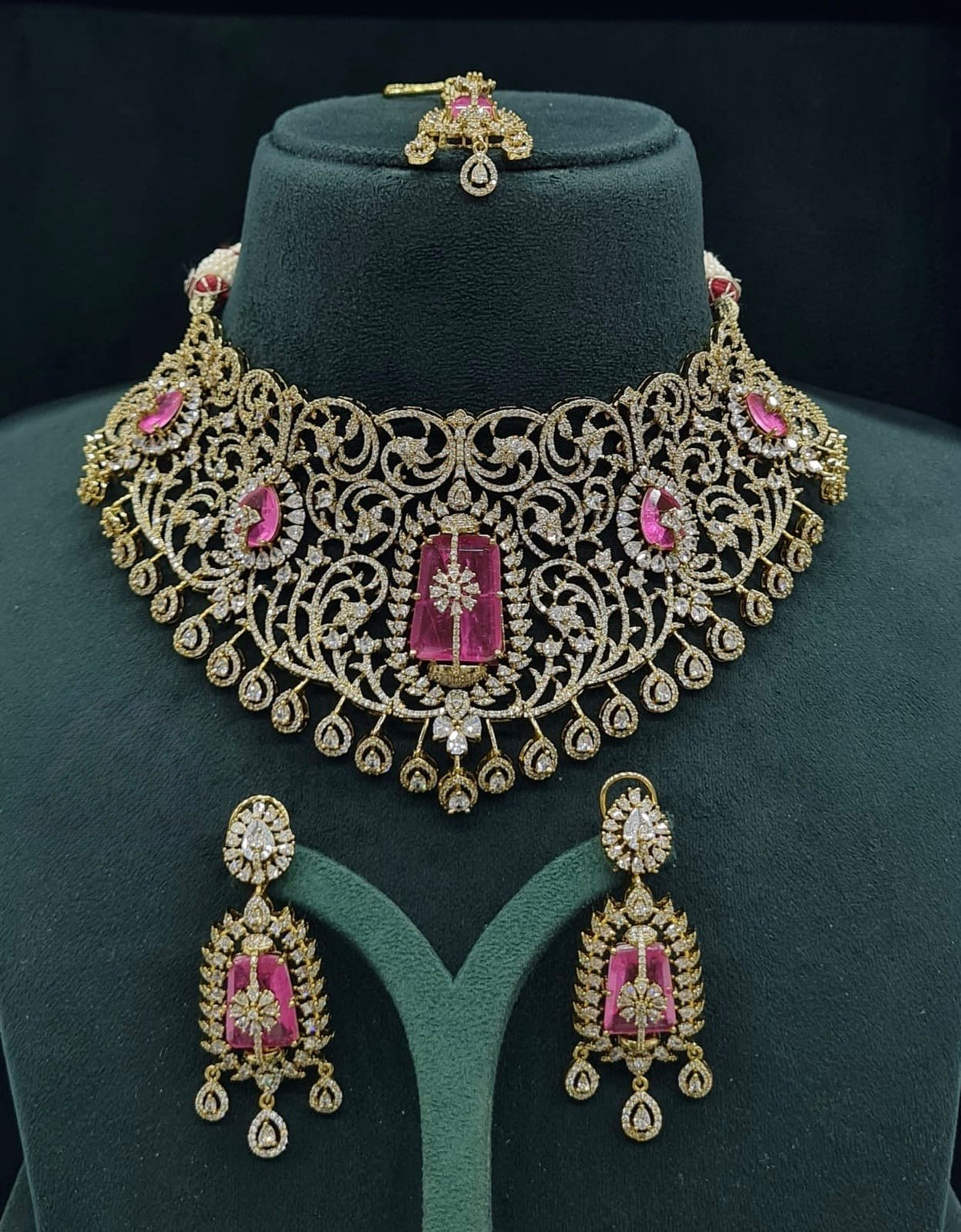 Cz Necklace 07419 - KRISHNA'S SWETA JEWELLERY
