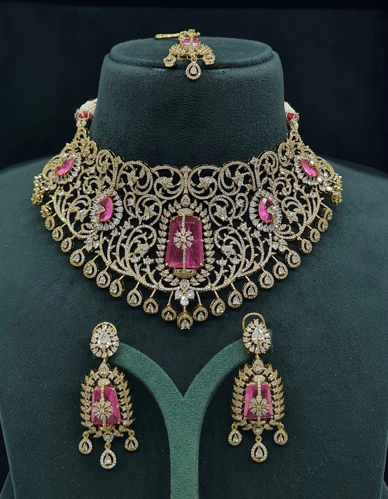 Cz Necklace 07419 - KRISHNA'S SWETA JEWELLERY