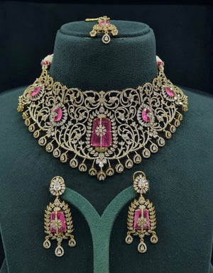 Cz Necklace 07419 - KRISHNA'S SWETA JEWELLERY