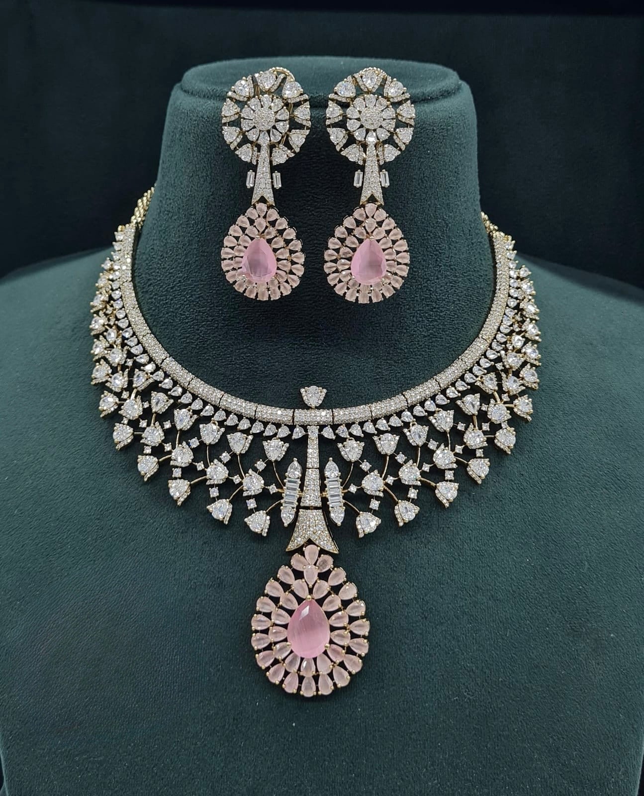 Cz Necklace 07429 - KRISHNA'S SWETA JEWELLERY