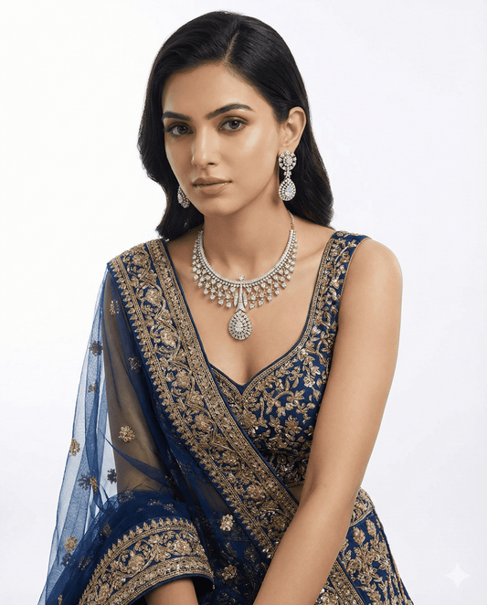 Cz Necklace 07429 - KRISHNA'S SWETA JEWELLERY