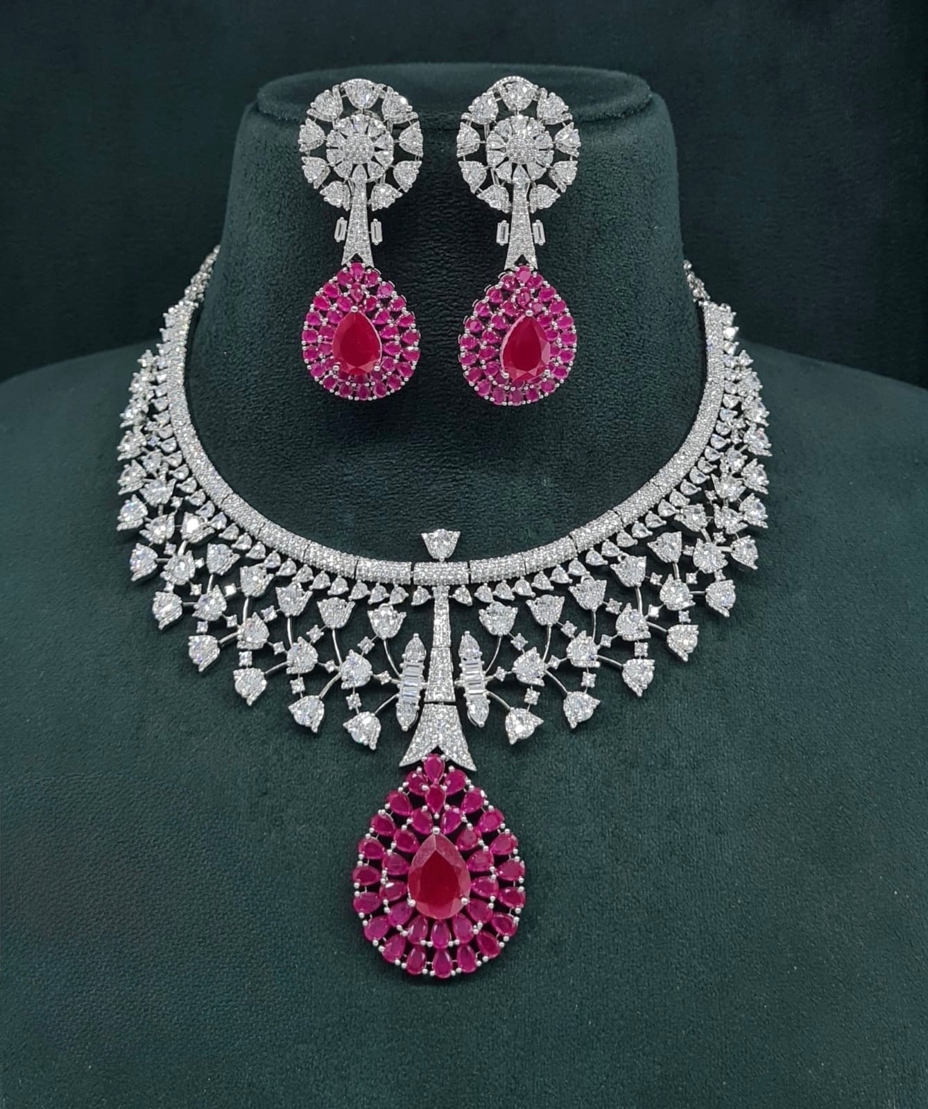 Cz Necklace 07429 - KRISHNA'S SWETA JEWELLERY